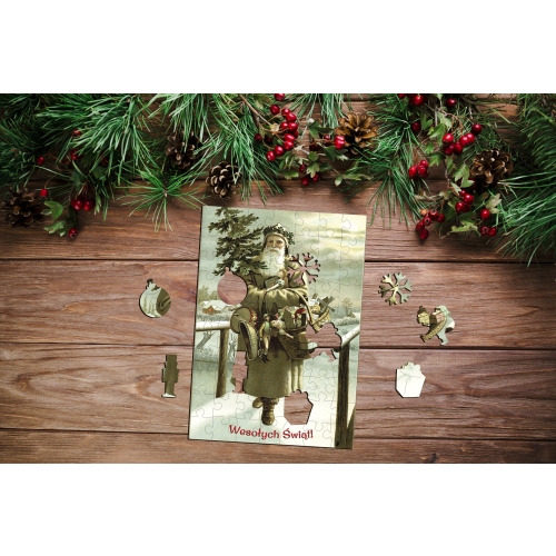 Mikołaj z koszem prezentów - 71 elementów